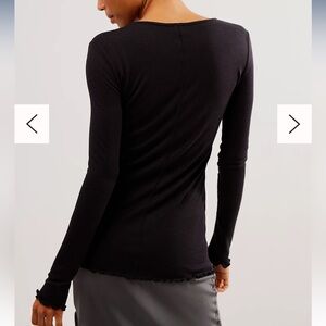 FREE PEOPLE Intimately Layering Ribbed Top with Thumb Holes